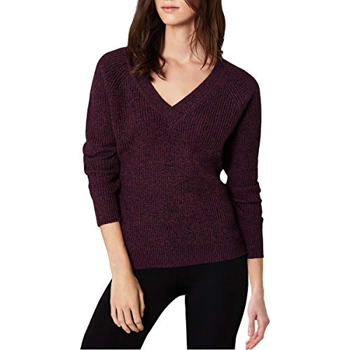 BCBGMAXAZRIA Pullover mit V-Ausschnitt und langen Ärmeln. - Violett - 36-38 von BCBGMAXAZRIA