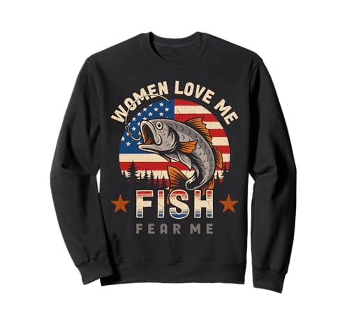 Frauen lieben Mich Fische Fürchten Mich beim Angeln Fischer Fischjäger Sweatshirt von BCC Fishing Fisherman Angler Fish Lover Graphic