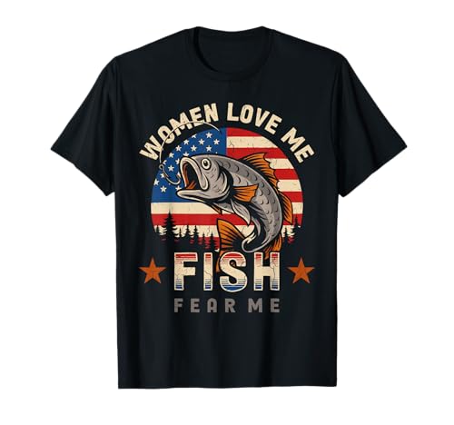 Frauen lieben Mich Fische Fürchten Mich beim Angeln Fischer Fischjäger T-Shirt von BCC Fishing Fisherman Angler Fish Lover Graphic