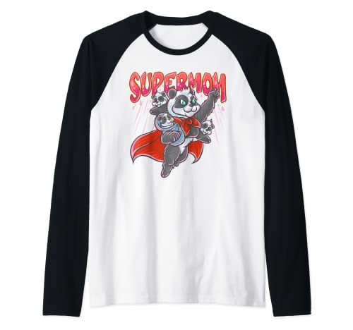 Panda-Bär Super Mom Superheld Mama Pandas Mutter Muttertag Raglan Panda-Bär Super Mom Superheld Mama Pandas Mutter Muttertag Raglan von BCC Panda Shirts & Süße Pandabär Geschenke