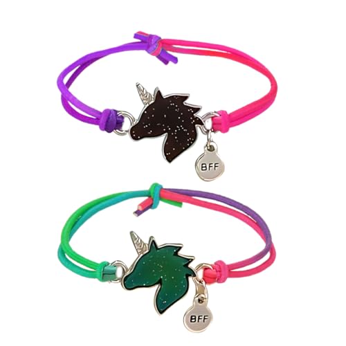 BCHKO 2 Stück Kinder emotionale Armband für Mädchen, ändert sich die Farbe, Kinder-Mädchen-Armband Geschenk, Geschenk für Mädchen, kleines Geschenk für 3-6 Jahre alt (Regenbogenfarben) von BCHKO