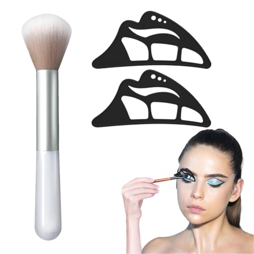 BCHKO 2 Stück Lidschatten Schablone, Eyeliner Schablone, Wiederverwendbares Lidschatten Hilfstool, Silikon, Eyeshadow Template mit Make Up Pinsel für Eyeliner von BCHKO