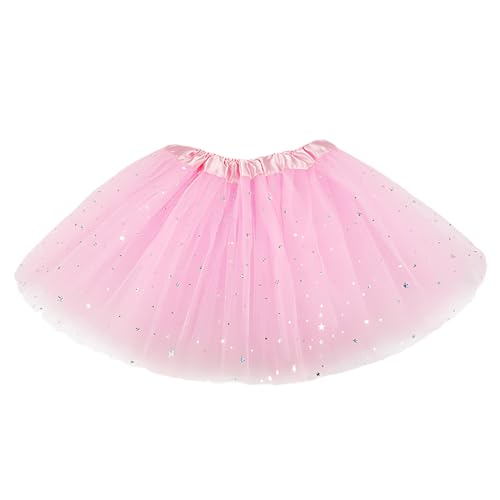 BCHKO Tüllrock Kinder Mädchen Röcke Tutu Prinzessin Ballettrock Minirock Tanzkleid Partykleid (2-7 Jahre)(Rosa) von BCHKO