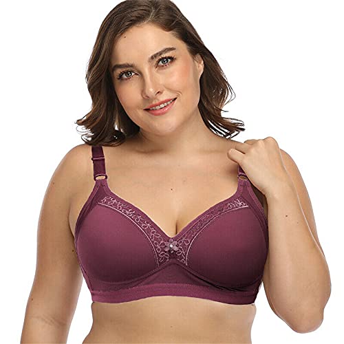 BCHRAYIUP Damen BüGellos Gepolsterter BH Tiefer Ausschnitt Volle Abdeckung Schale 95-AA von BCHRAYIUP