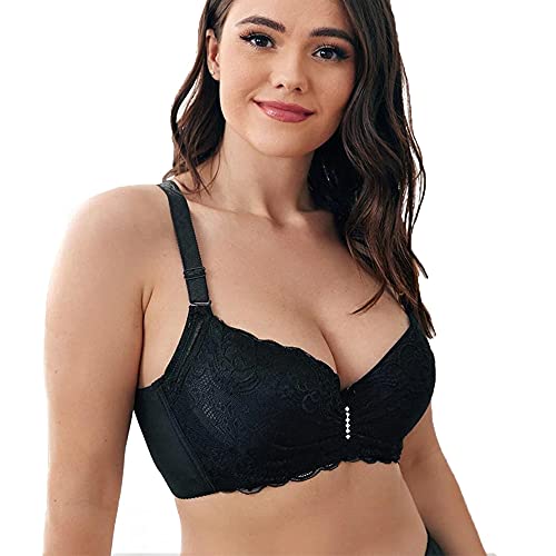 BCHRAYIUP Damen Bügel Gepolsterter BH Plunge Push-Up Minimizer Spitze Vollschalen BH 95-C von BCHRAYIUP