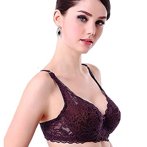 BCHRAYIUP Damen Bügel Plunge Cup BH Leicht Gepolsterter Geblümt Spitze Softschalen 95-AA von BCHRAYIUP