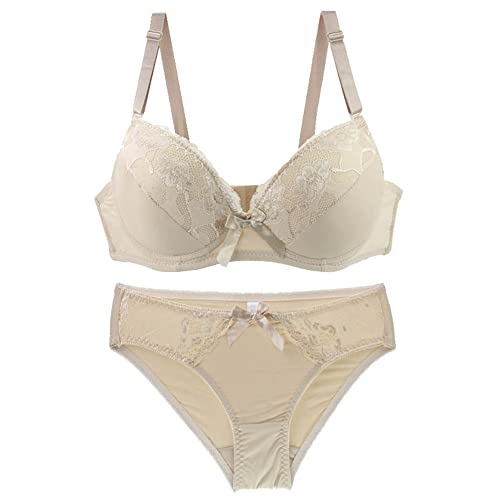 BCHRAYIUP Damen Sexy Bügel gepolsterter BH Plunge Volle Cup Dessous Höschen BH Set 95-AA von BCHRAYIUP