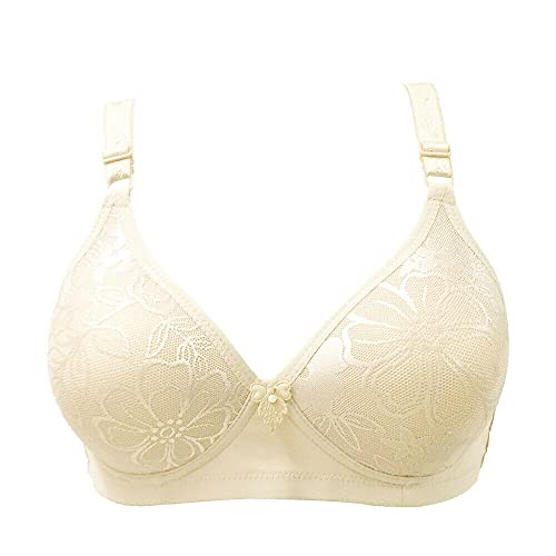 Damen Ohne BüGel BH Nicht Gepolsterte Sexy Plunge Softschalen Volle-Cup BH 90-AA von BCHRAYIUP