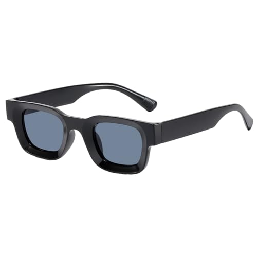 BCIOUS Futuristen-Sonnenbrille, coole leichte Sonnenbrille, dicker Rahmen, für Hochzeit, Outdoor, dicker Rahmen, Sonnenbrille für Damen, Schwarzer Rahmen, graue Folie von BCIOUS