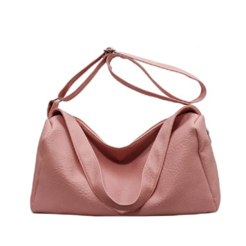 BCIOUS PU-Tragetasche, Umhängetasche, lässig, Sport, große Kapazität, Umhängetasche, Geldbörse für Mädchen und Damen, Mehrzwecktasche, große Kapazität, silbergrau/rosa/schwarz/beige/kaffeefarben, rose von BCIOUS