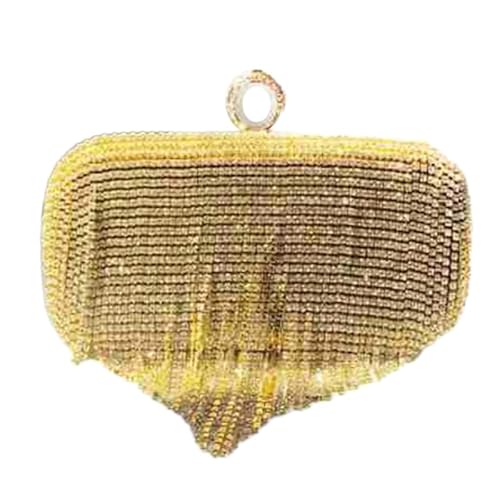 Hochzeits-Clutch, Cocktail-Umhängetasche, Damen, formelle Abendtasche, Party, Bankett, Glitzer, Geldbörse, Handtasche, Quasten, Tasche, Damentaschen, gold von BCIOUS