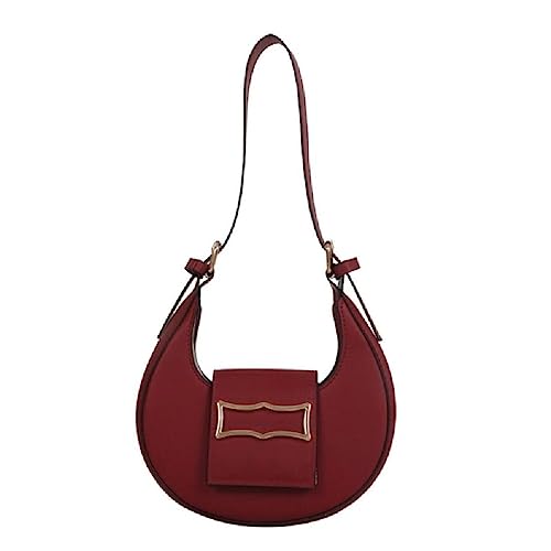 PU Achsel Schulter Geldbörse Kleine Umhängetasche für Frauen Mädchen Sommer Handtasche Luxus Handtasche Tasche 2022 Damen Tasche, rot von BCIOUS