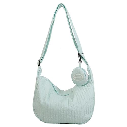 Umhängetasche mit gerüschtem Design, plissiert, Wolkentasche, minimalistische Tasche, modische Schultertasche, Crossbody-Tasche für Mädchen, Nylon-Tasche, koreanische Mädchen, Nylon, Wolken-Blume, von BCIOUS