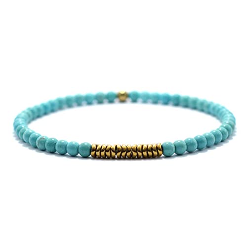 BCJMKDX Holzperlen-Armband, 1 Stück Boho Handgemachtes Antikes Holzarmband Handgemachtes Natursteinarmband Männer Schmuck-Lava(Turquoise) von BCJMKDX