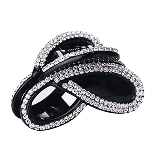 Haarspangen, Starke Haarklammer for Damen mit Strasssteinen, feine Haarspange, Krabbe, Make-up, Party-Haarschmuck von BCJMKDX