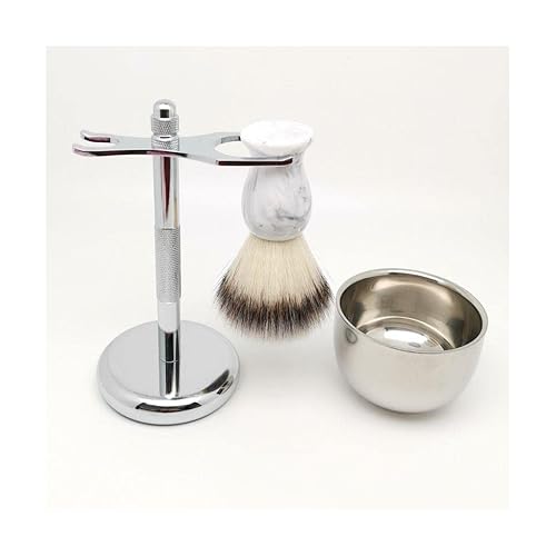 Rasiermesser-Halter,. Rasiererhalter, praktischer Rasierpinselständer for Herren, synthetischer Rasierpinsel inklusive Rasierschalenhalter, perfektes Rasiercreme-Rasierpinsel-Set von BCJMKDX