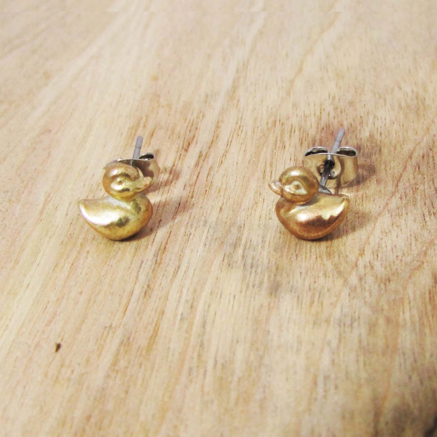 Enten Messing Ohrstecker | Kostenloser Versand Enten Messing Ohrstecker | Kostenloser Versand von BCJewelryNYC