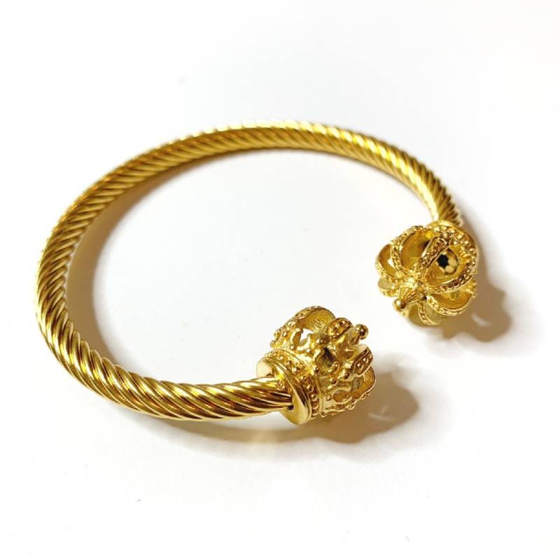 Jumbo Royal Crown Manschette. Königliche Armreif Aus Edelstahl. Armband. Vergoldet Jumbo Royal Crown Manschette. Königliche Armreif Aus Edelstahl. Armband. Vergoldet von BCJewelryNYC