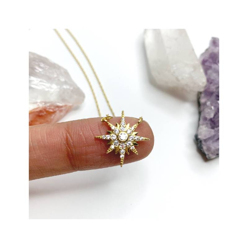 Nordstern Vergoldete Halskette. Zarte Zierliche Cz Anhänger Stern Layering Jubiläumsgeschenk Nordstern Vergoldete Halskette. Zarte Zierliche Cz Anhänger Stern Layering Jubiläumsgeschenk von BCJewelryNYC