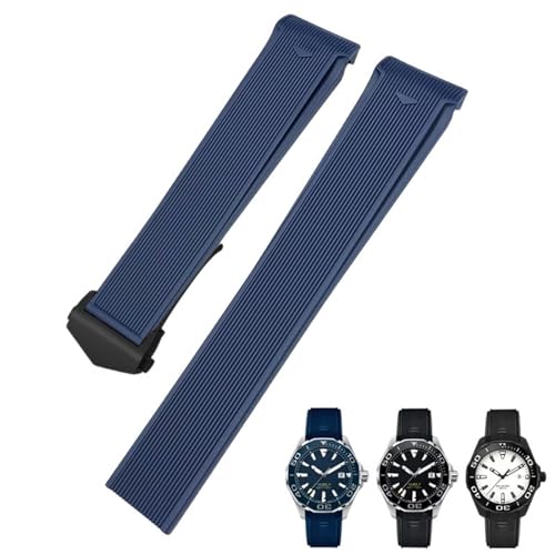 BCMCBV 20 mm / 22 mm Gummi-Silikon-Uhrenarmband, passend für Tag Heuer F1 Carrera Aquaracer 300 WAY201A WAY211C Uhrenarmbänder Zubehör, 22 mm, Achat von BCMCBV