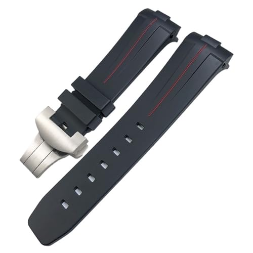 BCMCBV 24 mm breites Uhrenarmband aus Naturkautschuk mit gebogenem Ende für Panerai Lumor SuBMERSIBLE PAM Silikon-Uhrenarmband, wasserdicht, Schmetterlingsschnalle, 24 mm, Achat von BCMCBV