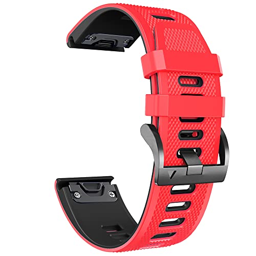 BCMCBV 26 mm 22 mm Schnellverschluss-Uhrenarmband für Garmin Fenix 6 6X Pro 5X 5 Plus 3HR Silikon-Armband für Garmin Enduro MK2 MK1, 22mm Fenix 5 5Plus, Achat von BCMCBV