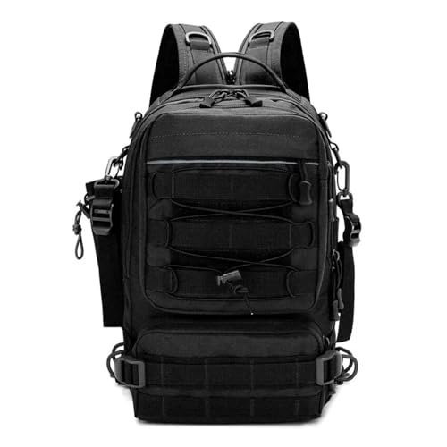 BCMCBV Angelausrüstungs-Rucksack für Herren, Outdoor-Schultertasche, Angelköder, Ausrüstungstaschen mit Rutenhalter, Camping, Jagd, Wandern, Schwarz , Einheitsgröße BCMCBV Angelausrüstungs-Rucksack für Herren, Outdoor-Schultertasche, Angelköder, Ausrüstungstaschen mit Rutenhalter, Camping, Jagd, Wandern, Schwarz , Einheitsgröße von BCMCBV