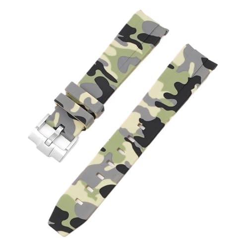 BCMCBV Camouflage-Armband für Omega für Swatch MoonSwatch, gebogenes Ende, Silikon-Gummi-Armband, für Herren und Damen, Sportuhrenarmband, Zubehör, 20 mm, 20 mm, Achat von BCMCBV