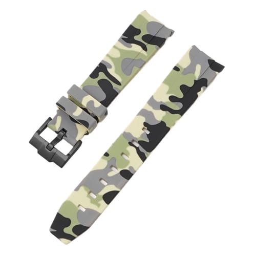 BCMCBV Camouflage-Armband für Omega für Swatch MoonSwatch, gebogenes Ende, Silikon-Gummi-Armband, für Herren und Damen, Sportuhrenarmband, Zubehör, 20 mm, 20 mm, Achat von BCMCBV