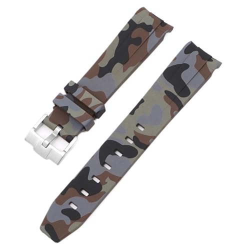 BCMCBV Camouflage-Armband für Omega für Swatch MoonSwatch, gebogenes Ende, Silikon-Gummi-Armband, für Herren und Damen, Sportuhrenarmband, Zubehör, 20 mm, 20 mm, Achat von BCMCBV