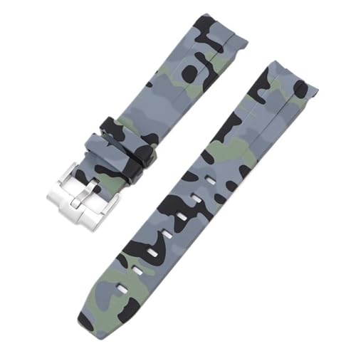 BCMCBV Camouflage-Armband für Omega für Swatch MoonSwatch, gebogenes Ende, Silikon-Gummi-Armband, für Herren und Damen, Sportuhrenarmband, Zubehör, 20 mm, 20 mm, Achat von BCMCBV