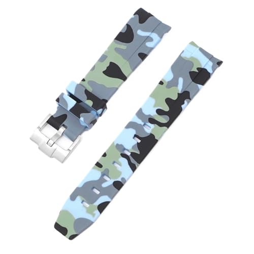 BCMCBV Camouflage-Armband für Omega für Swatch MoonSwatch, gebogenes Ende, Silikon-Gummi-Armband, für Herren und Damen, Sportuhrenarmband, Zubehör, 20 mm, 20 mm, Achat von BCMCBV