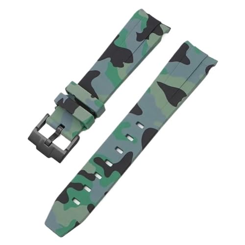 BCMCBV Camouflage-Armband für Omega für Swatch MoonSwatch, gebogenes Ende, Silikon-Gummi-Armband, für Herren und Damen, Sportuhrenarmband, Zubehör, 20 mm, 20 mm, Achat von BCMCBV