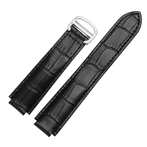 BCMCBV Für Cartier-Armbänder, hochwertige Farbe, echtes Leder, Faltschließe, Ersatz-Lederarmband, weibliches Armband, 18x11mmSilver clasp, Achat von BCMCBV