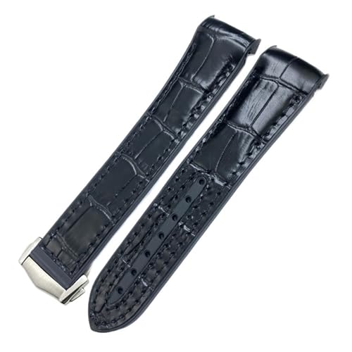 BCMCBV Uhrenarmband aus Nylongewebe, Rindsleder, Verbundgummi, passend für Omega Seamaster 300 Planet Ocean 600, 22 mm, 21 mm, 20 mm, 21 mm von BCMCBV