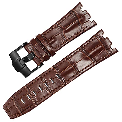 BCMCBV Uhrenarmband aus echtem Leder für AP 15703 Royal Oak Offshore-Serie, 28 mm Krokodil-Uhrenarmbänder, 28mm, Achat von BCMCBV