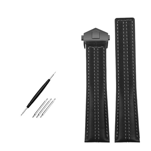 BCMCBV Uhrenarmband aus echtem Leder für TAG Heuer Carrera Edition Heuer Rindsleder, Monaco Heritage 6, Uhrenarmband, Zubehör, 22 mm, 22 mm von BCMCBV