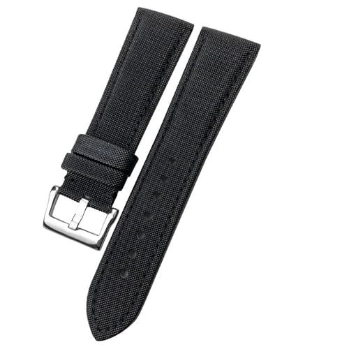 BCMCBV Uhrenarmband aus hochdichtem Segeltuch, Nylon, Leder, 23 mm, speziell für Blancpain Fifty Fathoms 5000 5015, Schmetterlingsschnalle, 23 mm von BCMCBV