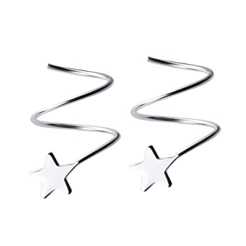 BCOATH 1 Paar Sterling Silber Stern Ohrringe für Damen Hypoallergen Kreatives Design für Alltag und Besondere Anlässe von BCOATH