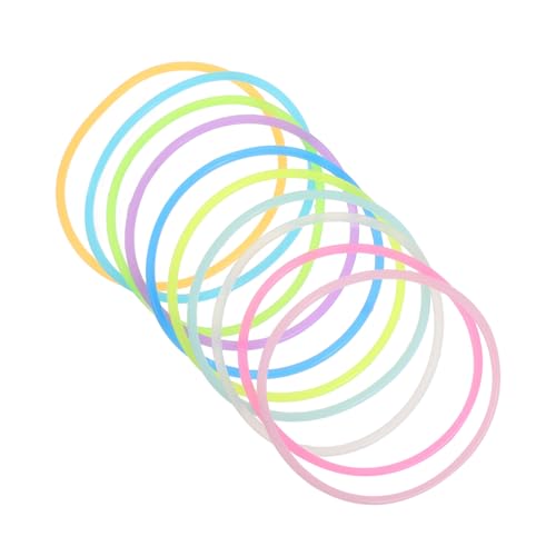 BCOATH 10 Stück Bunte Silikonarmbänder aus Langlebigem Farbechtem Material Flexibel als Haarbänder oder Party accessoires Leuchtend im Dunkeln Geeignet für Frauen und Männer für von BCOATH