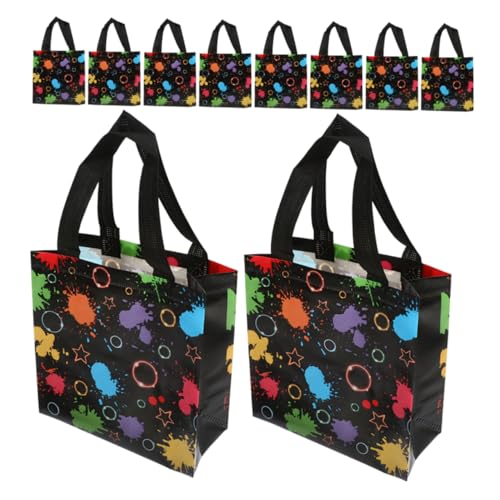 BCOATH 10 Stück Einkaufstaschen aus Robustem Vliesstoff Wiederverwendbare Goodie Bags mit Griffen Vielseitige Treat Bags für Geburtstagsfeiern Süßigkeiten und Kleidung Praktische von BCOATH