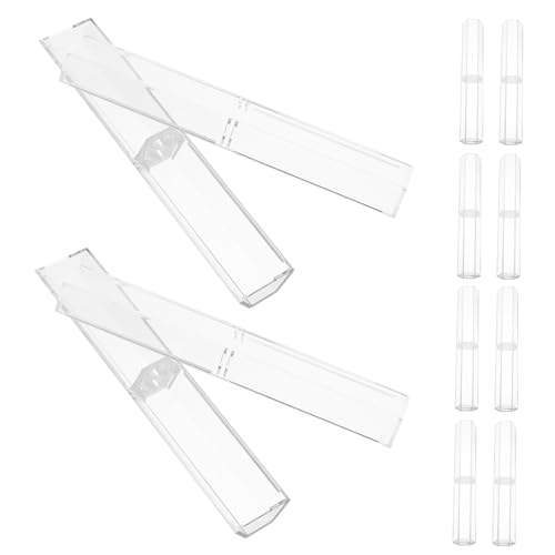 BCOATH 10 Stück Teiliges Transparente Sechseckige Kunststoff stifteboxen Stabile Leichte Aufbewahrung für Kugelschreiber Füller und Schreibwaren für Büro und Schule Tragbar und Langlebig von BCOATH