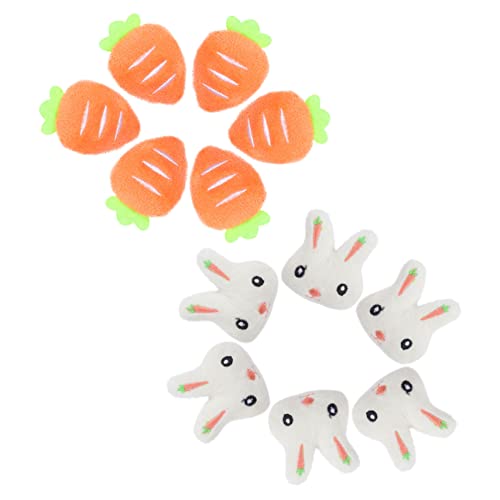BCOATH 12 Stück Teiliges Plüsch Kaninchen und Karotte Niedliche Anstecknadeln für Kleidung Taschen und Rucksäcke Cartoon design Dekoration für Alltag und Besondere Anlässe von BCOATH