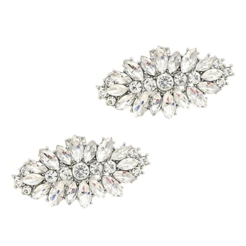 BCOATH 2 Stück Abnehmbare Strass Schuhclips mit Glaskristallen Vielseitige Damenschuh Dekoration für Hochzeit Party Flache Schuhe Sandalen Stiefel und High Heels von BCOATH