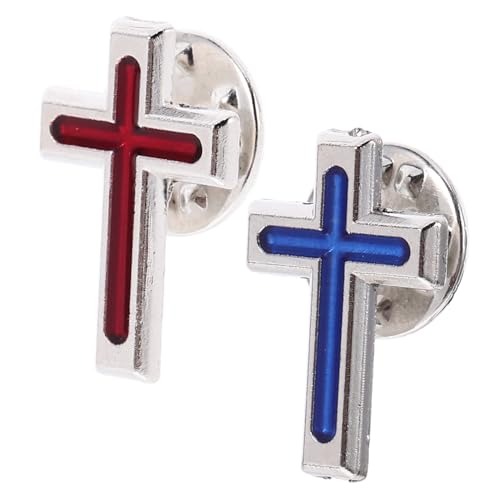 BCOATH 2 Stück Brustknopf Anstecker Anzugnadeln Kreuz Krawatte Jesuskette Hutnadel Dekorative Kreuze Wanddekoration Kreuz Anstecknadeln Porträt Brosche Krawattennadeln von BCOATH