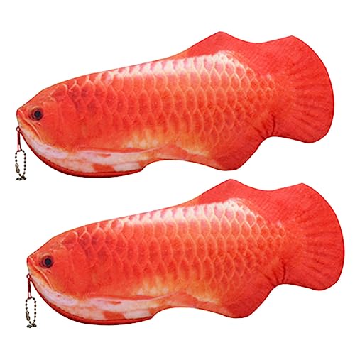 BCOATH 2stücke Bleistifttasche Mit Cartoon-Fisch-Design Plüsch-schreibwarenbeutel Tragbares Federmäppchen Für Studenten Aufbewahrungstasche Mit Reißverschluss Geeignet Für Stifte von BCOATH