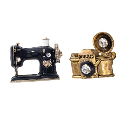 BCOATH 2 Stück Kreative Broschen aus Hochwertiger Kamera Schallplatten-design Stilvolle Anstecknadeln für Kleidung Taschen Rucksäcke Leicht Langlebig Modische Accessoires für Damen von BCOATH