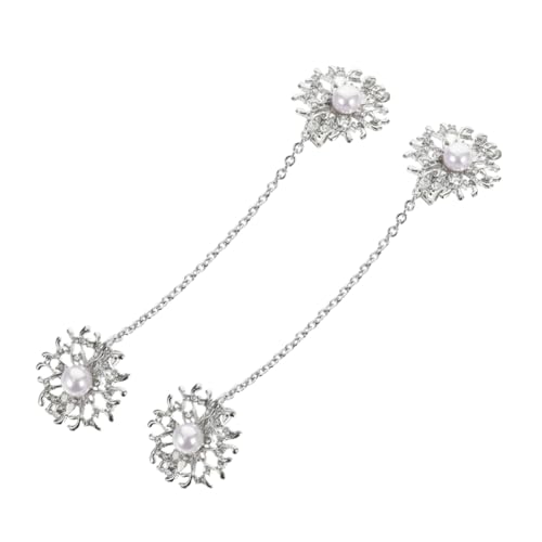 BCOATH 2 Stück Perlen Cardigan Clips mit Floralem Muster Eleganter Shawl und Hemdkragen Clip Strickjacken Klammer für Büro und Freizeit Stilvolle Kleidungs Accessoires von BCOATH