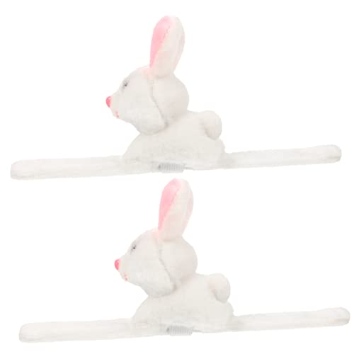 BCOATH 2 Stück Plüsch Schnapparmband mit Bunny Flexible und Einstellbare Kinderarmbänder Weiches Kuscheltier Slap Bracelet für Geburtstag Party und für Jungen und Mädchen von BCOATH