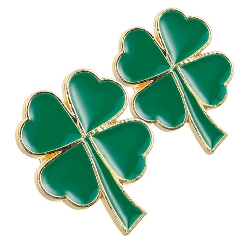 BCOATH 2 Stück Vierblättrige Kleeblatt Broschen Damen Glücksbringer Anstecknadeln aus Kompakt und Elegant für Party Hochzeit Patricks Day Accessoire von BCOATH